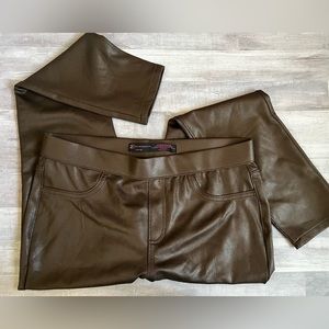 Faux leather brown Jeggings No Boundaries